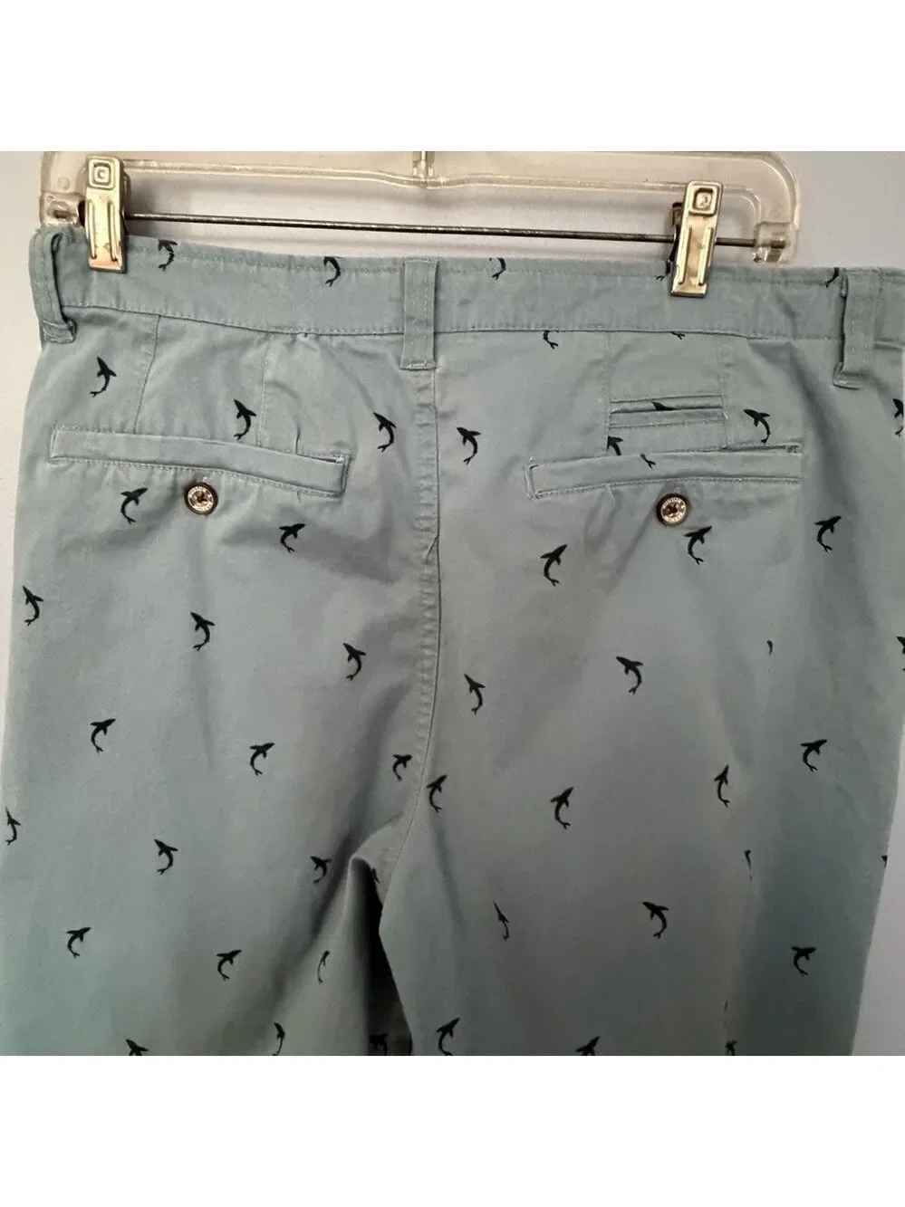 Hudson & Barrow NYC Men’s Chino Shorts Blue Whale Print 33